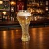 3D Relief Football Mug Soccer Trophy Glass, 400/600ml Capacity Beer Mug, Heavy Duty High Borosilicate Glass Shaped Pint Cup for Home Bar, Gift Sports