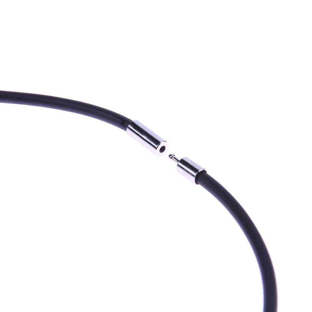 Rubber Choker Necklace Casual Jewelry Fashion Unisex Cord Necklace 3mm Black Leather Cord for Gift for Daily Street Photography
