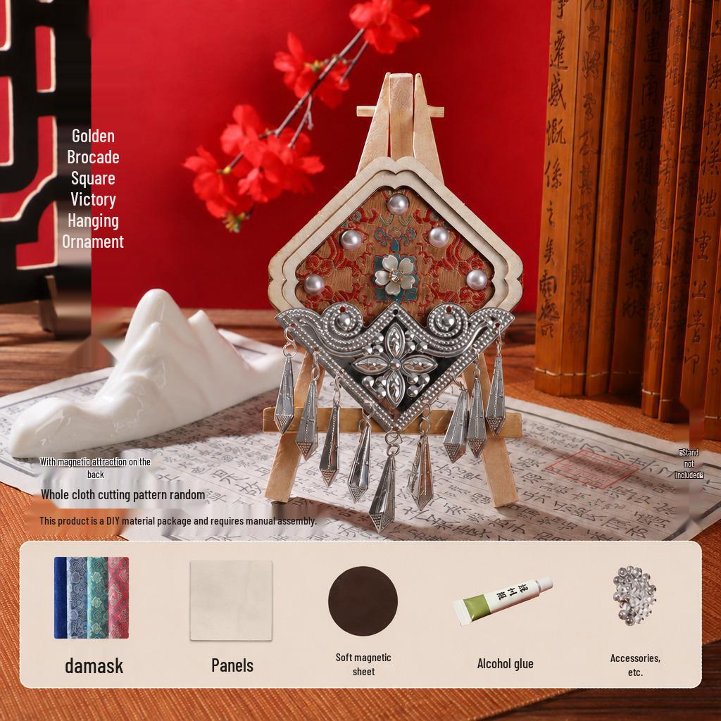 Sterling Silver Imitation Brocade Refrigerator Magnet DIY Kit for Dragon Boat Festival Parent-Child Handmade Activity & Cultural Team Building.