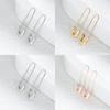 Stylish Pin Earrings Geometric Design Multi-color Alloy Fashion Accessory