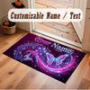 Butterfly Theme Crystal Velvet Floor Rug Personalized Custom Name Text Warm Carpet Home Decoration
