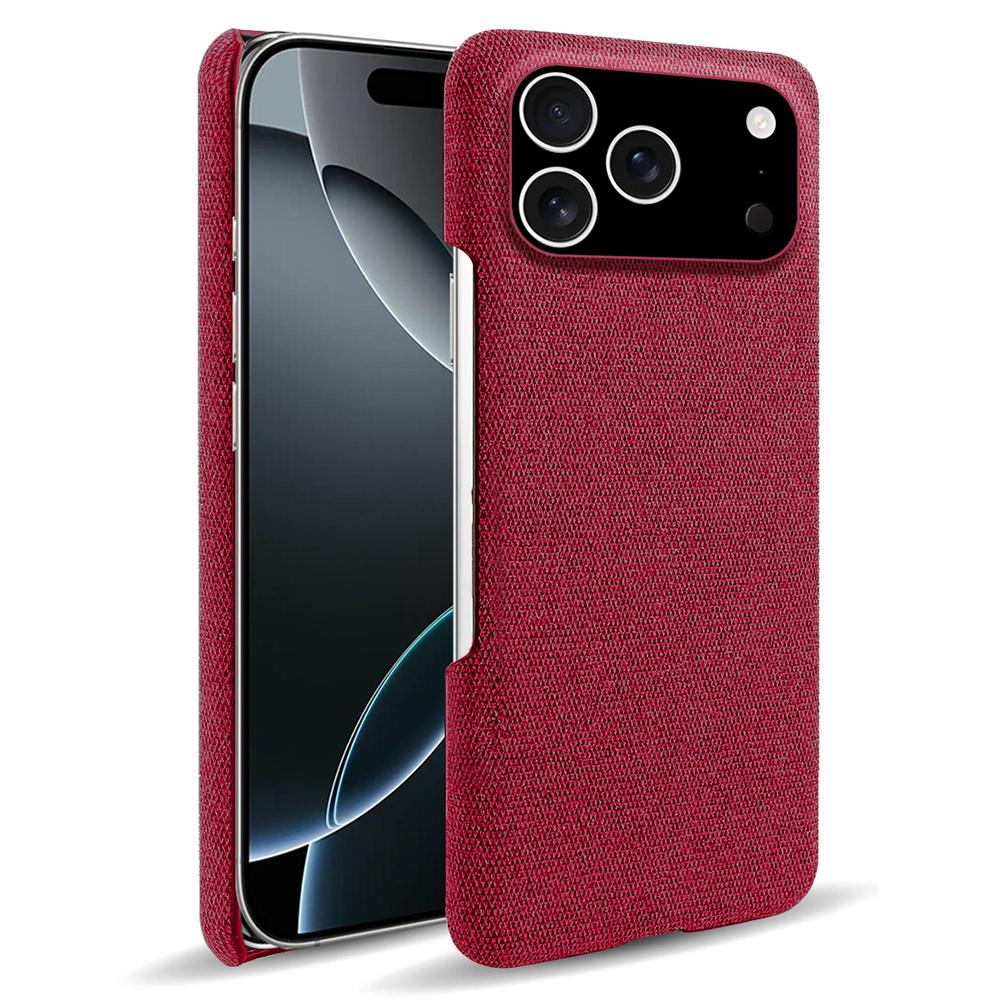 For iPhone 17 Pro Phone Case Cloth Texture Anti-Scratch Protective PC Back Cover