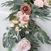 2.7M Artificial Wedding Eucalyptus Garland Runner with Rose Flowers Rustic Floral Table Centerpieces Boho Wed Decoration