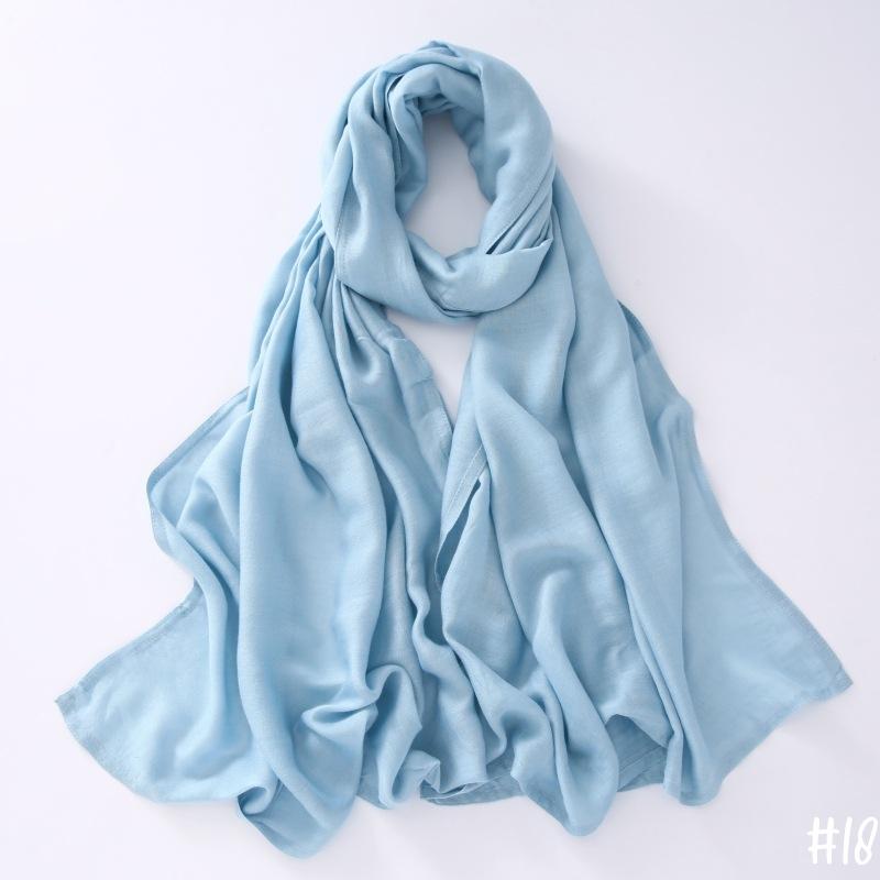 New Thin Modal Scarf For Women Girls Solid Scarves Soft Wide Brim Cotton Breathable Pashmina Shawl Foulard Winter Wrap Shawls