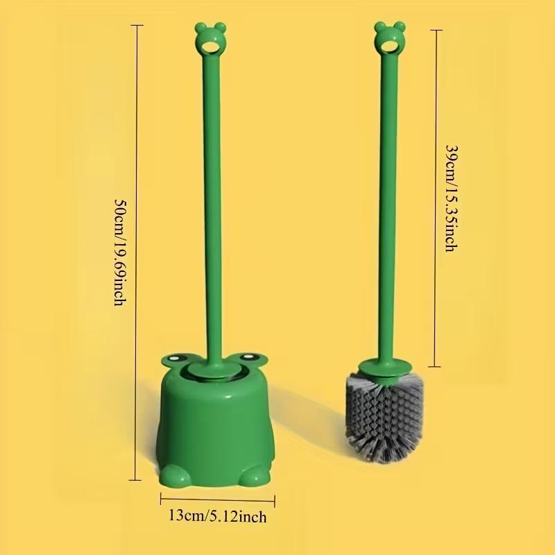 

Cartoon Frog Toilet Brush No Drill Installation Creative Household Cleaning Accessory for Bathroom Hotel and Office