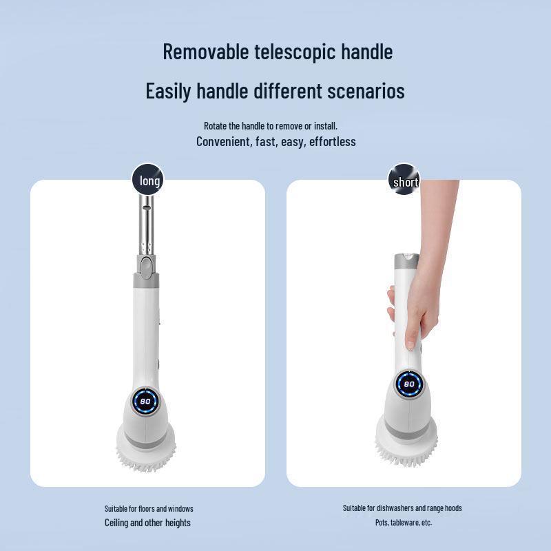 Wireless Retractable High-End Electric Cleaning Brush for Home and Bathroom