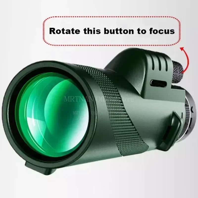 80X100 HD Monokulares Teleskop Zoom mit großer Reichweite mit Stativ Telefonclip für Outdoor Jagd Camping Tourismus
