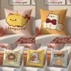 Cute Cartoon Animal Companion Patterns Pillow Case Double-Sided Plush Sofa Cushion Covers Organic Breathable Invisible Zipper