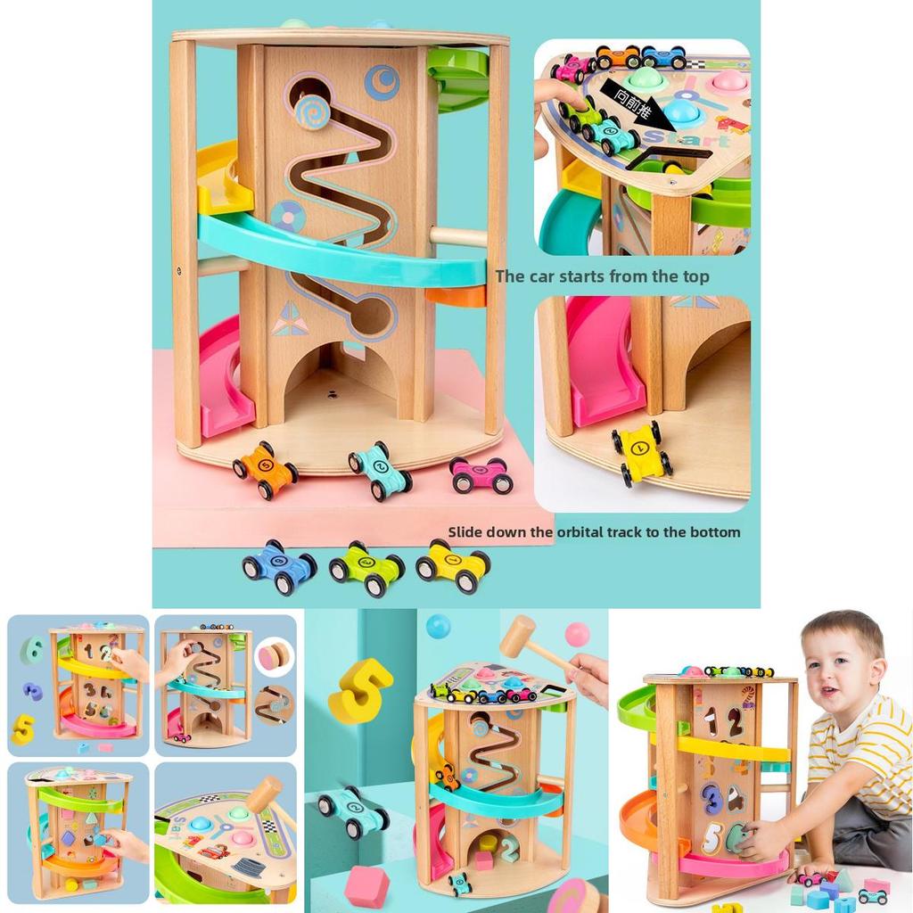 Wooden Multifunction Rotating Slide Car Toy For Baby Educational Play And Diy Fun