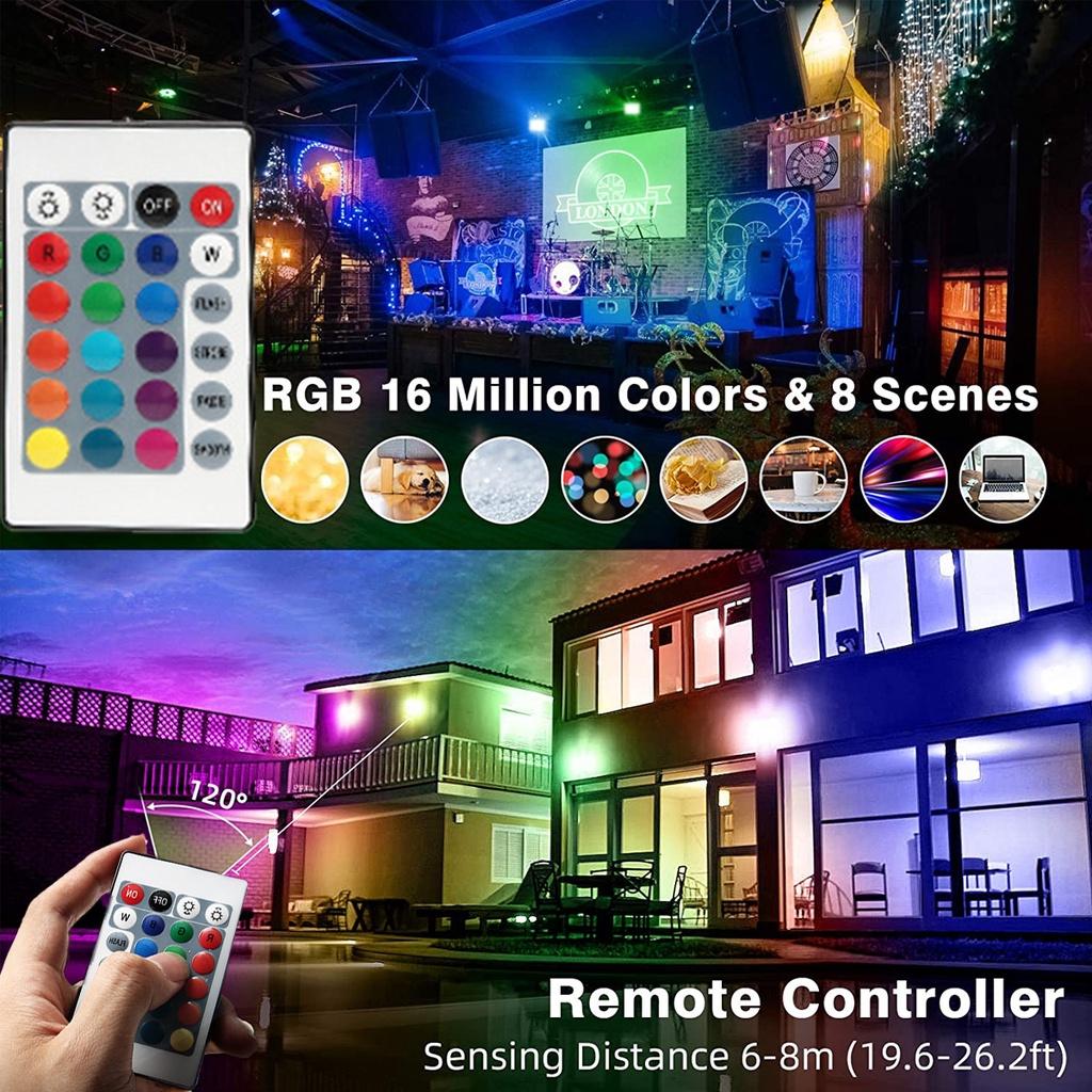 RGB Led Floodlight 10/20/30/50/100W RGB Flood Light Outdoor Wall Washer Lamp Reflector IP66 Waterproof Garden Lighting 220V