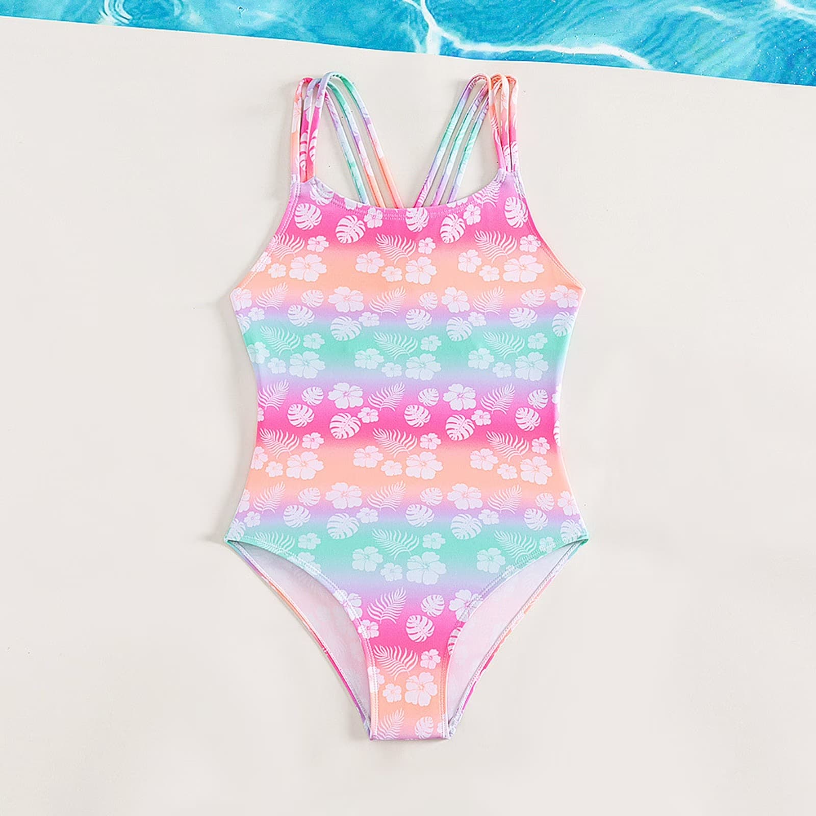 Girls Printed One-Piece Swimsuit Casual Fashion For Kids 110