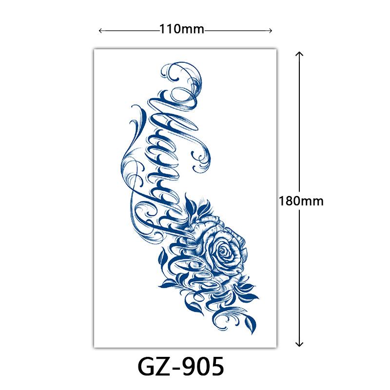 Juice Tattoo Stickers, Herbal Tattoo Stickers, Semi-Permanent English Letter Tattoo Stickers Tattoo