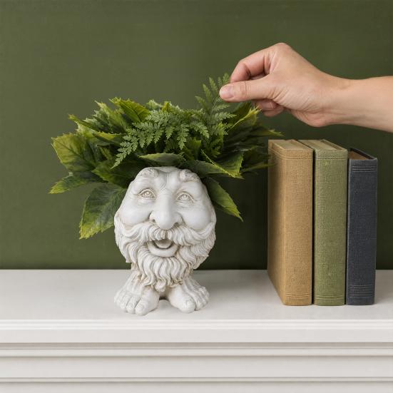 Face Flower Pot, Head Planter Pot, Funny Shape Face Planter Statue, Cute Resin Planter for Indoor Outdoor Plants Garden Decorations
