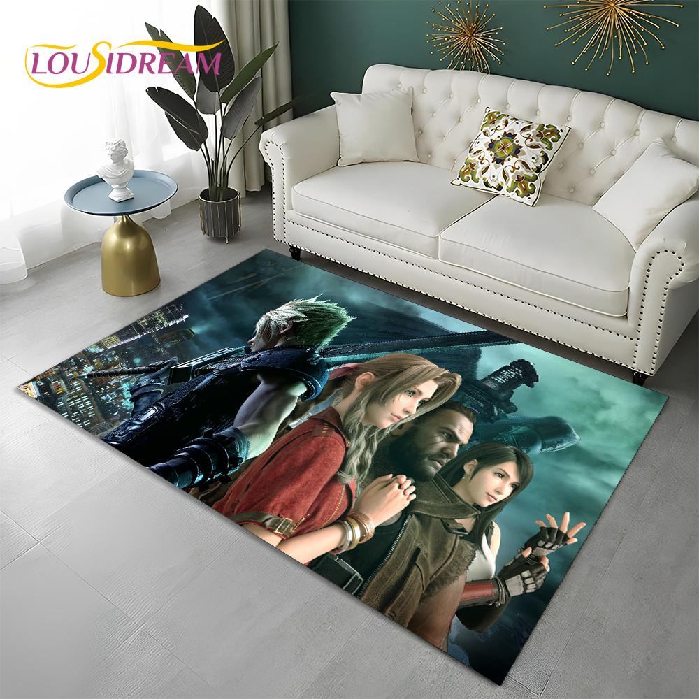 FF14 Gamer HD Final Fantasy Spiel 3D-Teppich für Zuhause, Wohnzimmer, Schlafzimmer, Sofa, Fußmatte, Dekor, Kinderbereich, rutschfeste Bodenmatte