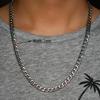 10 PCS Men's Necklace Round Link Cuban Chain Silver Stainless Steel Choker Punk Boy Women Jewelry Accessory Gift