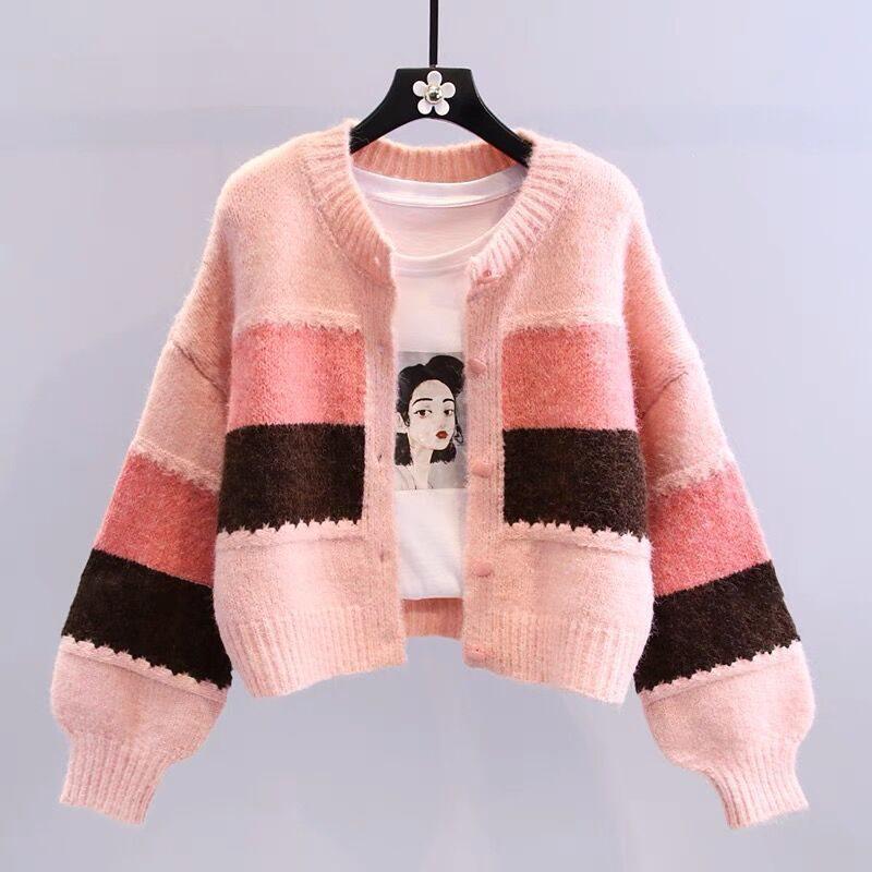 Women's Retro Round Neck Knitted Cardigan - Fresh Spring & Autumn Style, Petite College Fashion