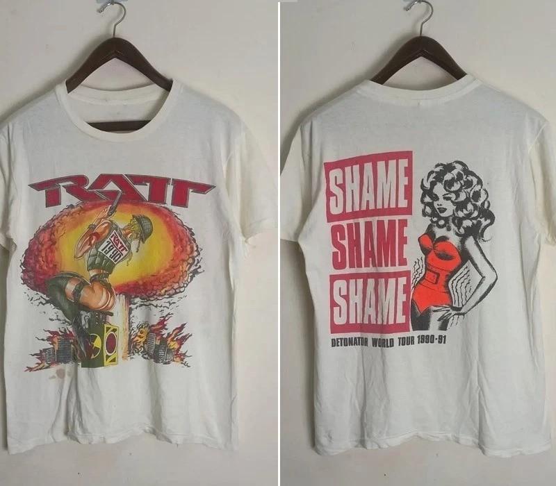 1990 Ratt Detonator World Tour 199091 T Shirt 2 sided tee Unisex Unisex T-Shirt XXXL