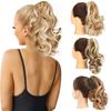 Synthetic Short  Layered Fluffy Thick Wavy Claw Ponytail Extension Drawstring Ponytail Wig For Women Cosplay Wear