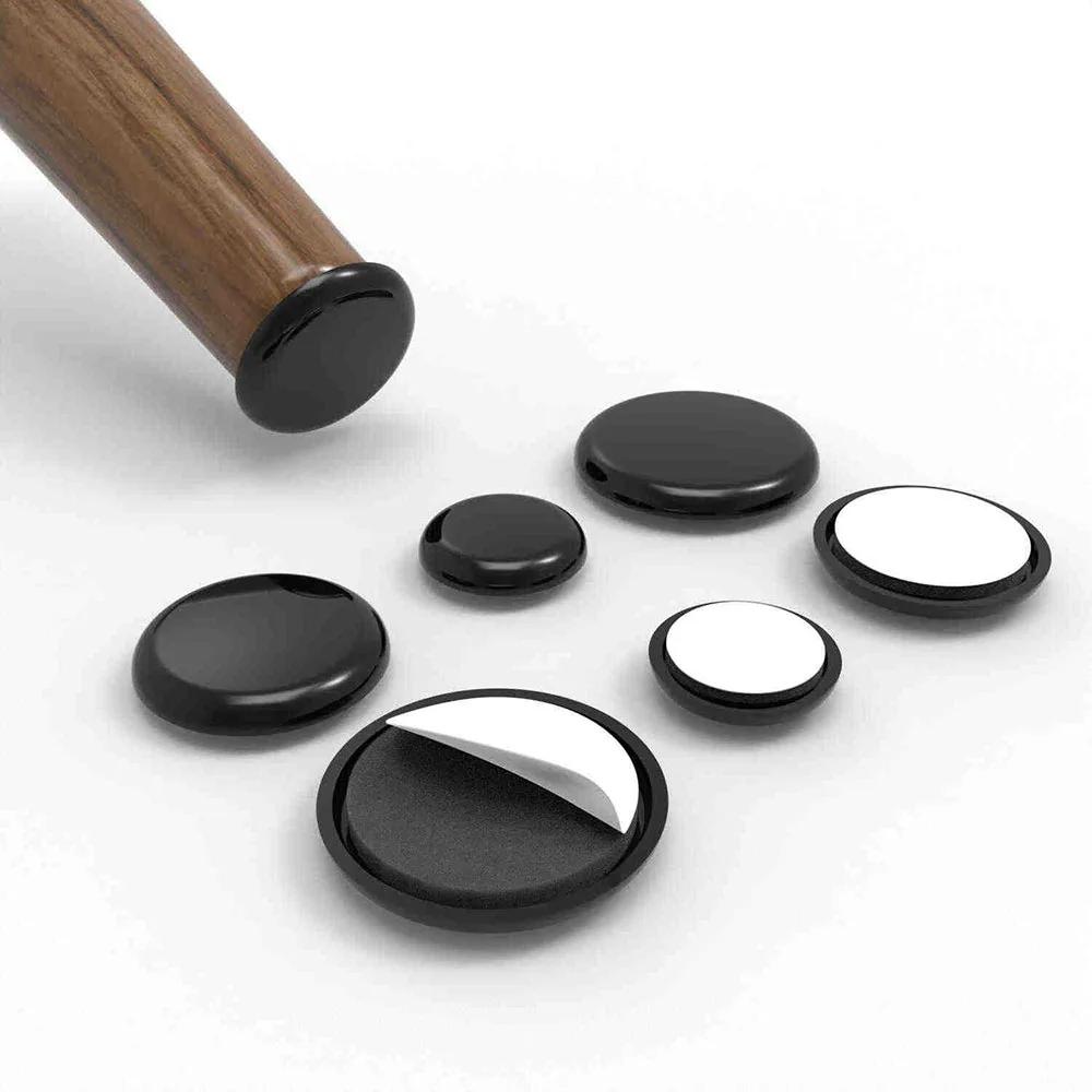 20Pcs Black PE Sliding Pad Self-Adhesive Mobile Sliding Pad Silent Wear-Resistant Furniture Table&Chair Foot Pad Protective