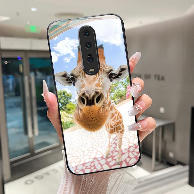 Cute Cartoon Cats Flower Case For Xiaomi Mi 9T Redmi K20 Pro Poco F2 Tempered Glass Phone Case Protective Back Cover Hard Shell