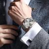OLEVS Waterproof Analog Quartz Silver with Gray Roman Date and Day Stainless Steel Band Men's Watch, Dial, Numerals, Display,