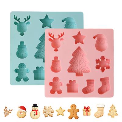 Moule en Silicone Noël Anti-adhésif Qualité Alimentaire Lave-vaisselle Sûr Démoulage Facile DIY Père Noël Bonhomme de Neige