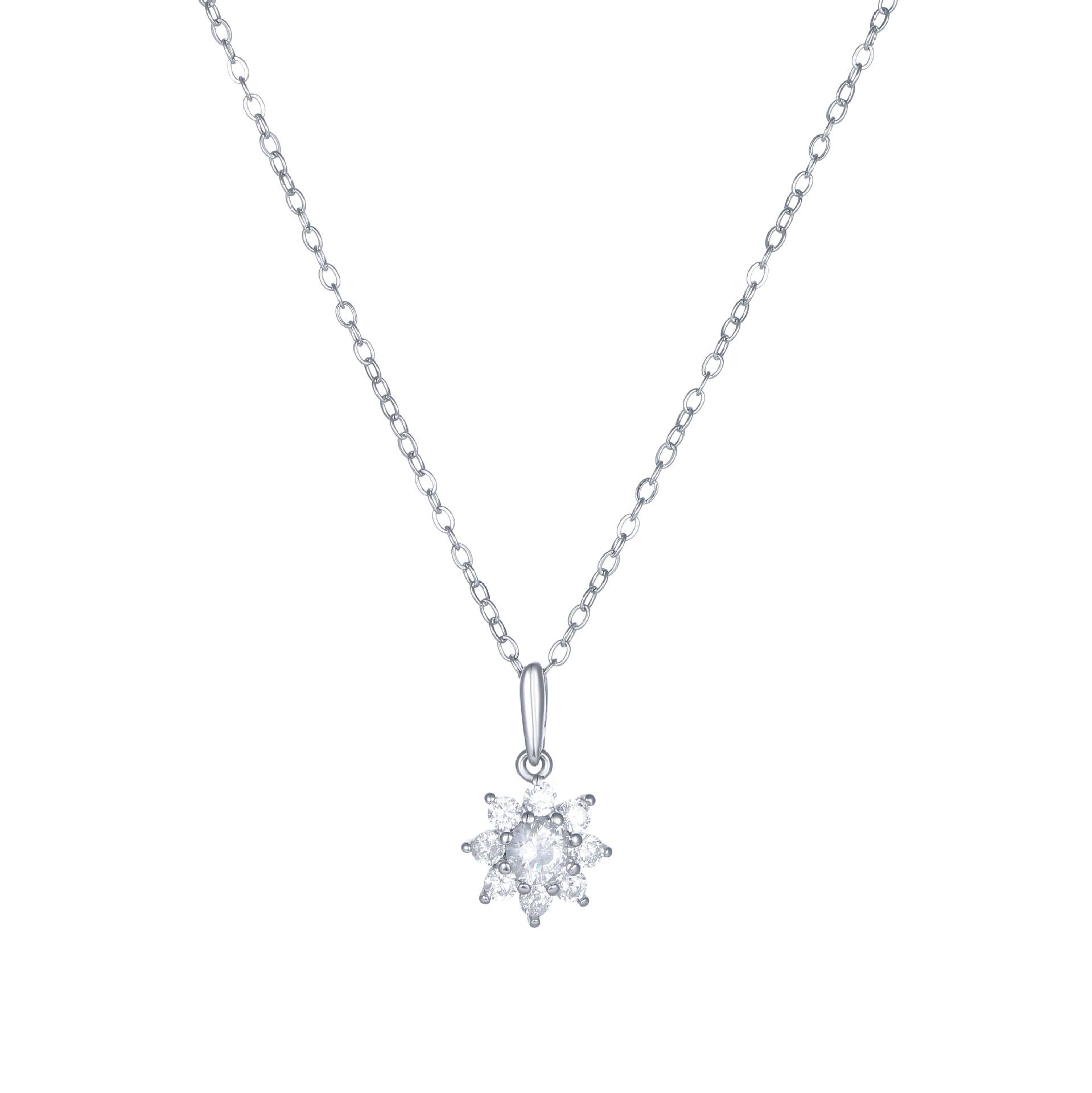 

S925 Sterling Silver Sunflower Zirconia Pendant Necklace – Fashionable, Versatile Clavicle Chain for Women 925 Silver