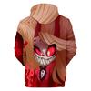Hazbin Hotel Charlie Demon Face Graphic Hoodie, Men 3D Print Pullover Hooded Sweatshirt Long Sleeve Kangaroo Pocket Fan Merch Top