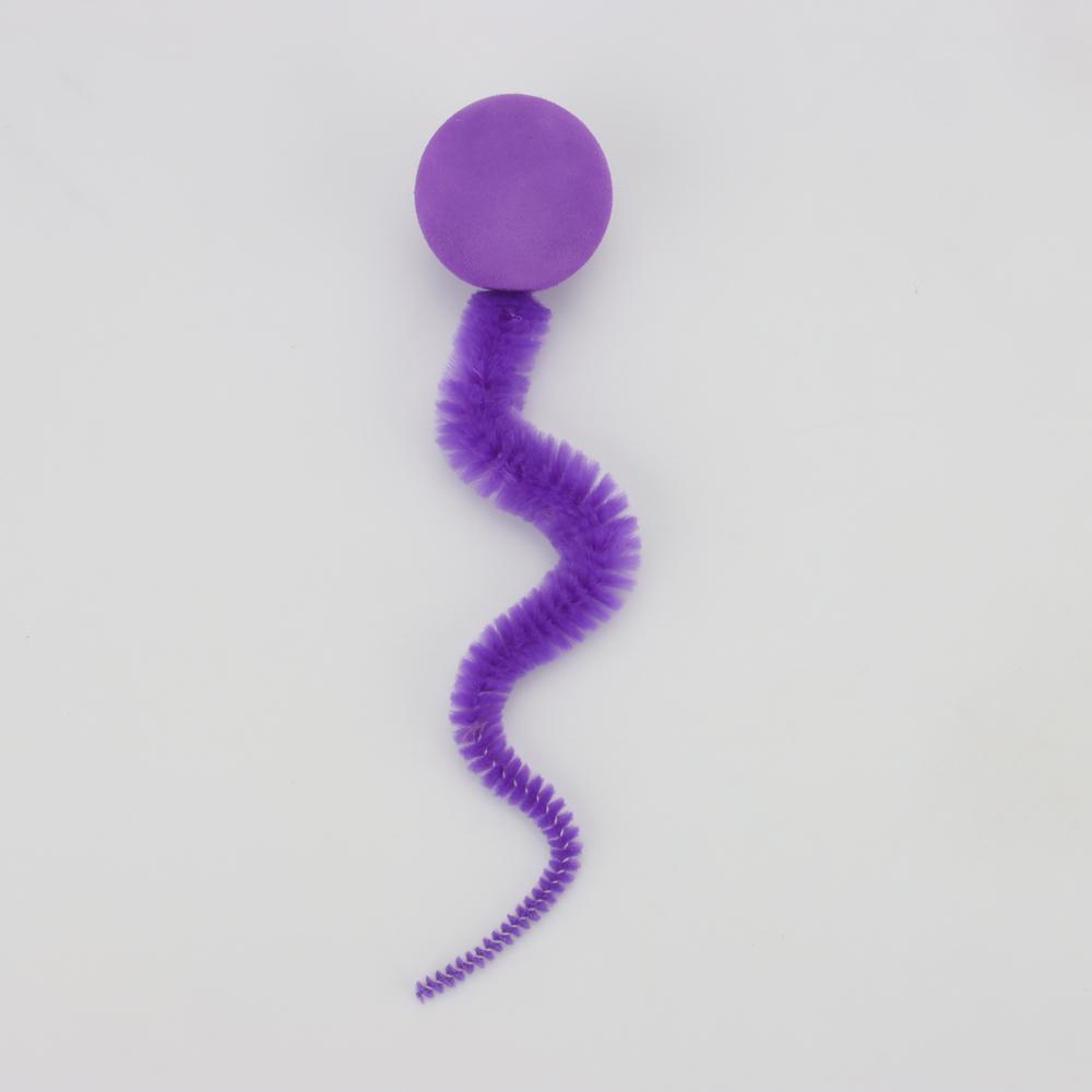 Plush Long Tail Ball Cat Toy Training Cat Interactive Ball Wood Ring Pet Toy