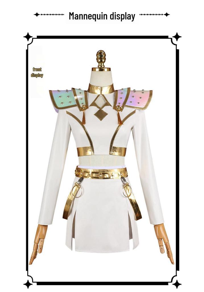 K-POP Demon Hunter Girl Group Cosplay: Rumi, Zoe, & Mira Performance Costumes In White