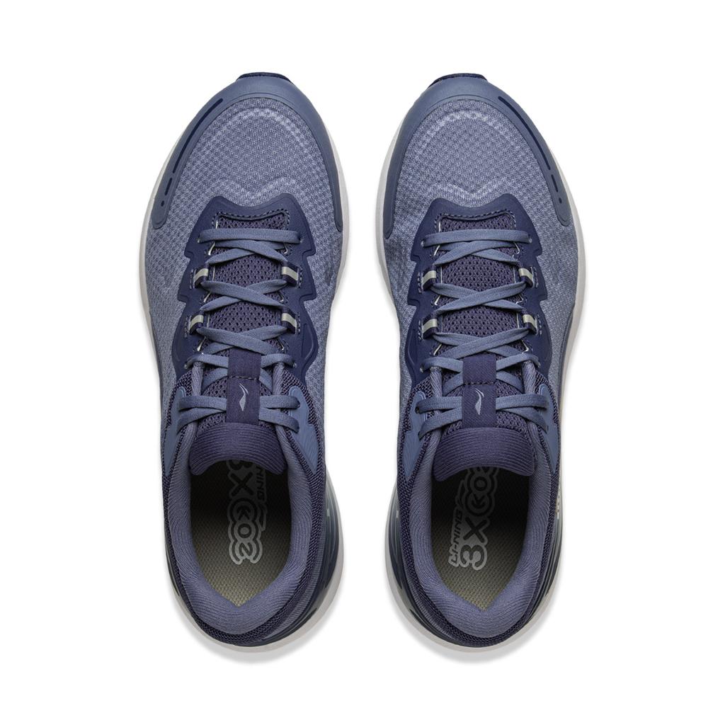 Li Ning Easy Adapt V2 Protective Soft Rebound Running Shoes Breathable Shock Absorbing Durable Low Top Sneakers Men Sneakers Gray Blue ARSU049-4