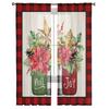Weihnachten Weihnachtsstern Blumen Beeren Fenster Tüll Vorhänge für Wohnzimmer Küche Weihnachten Home Decor Sheer Voile Vorhänge
