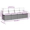 4 Seater Garden Sofa with Cushions Brown Poly Rattan