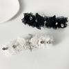 Lace Angel Wing Necklace Rhinestone Cross Lolita Necklace Black White Y2K Necklace  Vintage Punk
