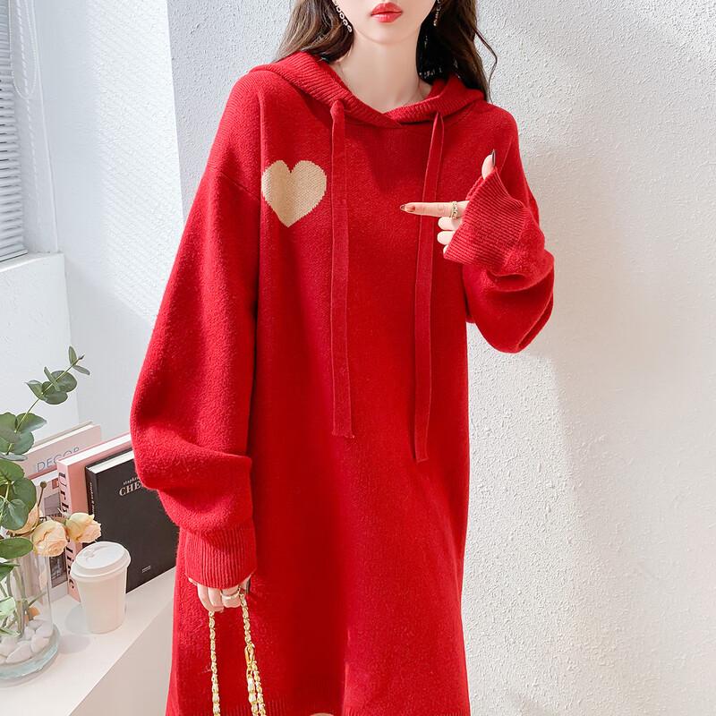 

Mokana Women s Fashion Versatile Midi Sweatshirt Dress MKNJD2665 One Size