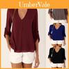Elegant V Neck Long Sleeve Chiffon Blouse For Women In Six Chic Colors And Sizes S To 5xl