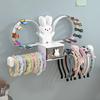 Soporte para accesorios para el cabello de conejo de dibujos animados, montaje en pared, sin taladro, diadema multifuncional, corbata para el pelo, Clip para el pelo, organizador de almacenamiento para sombreros