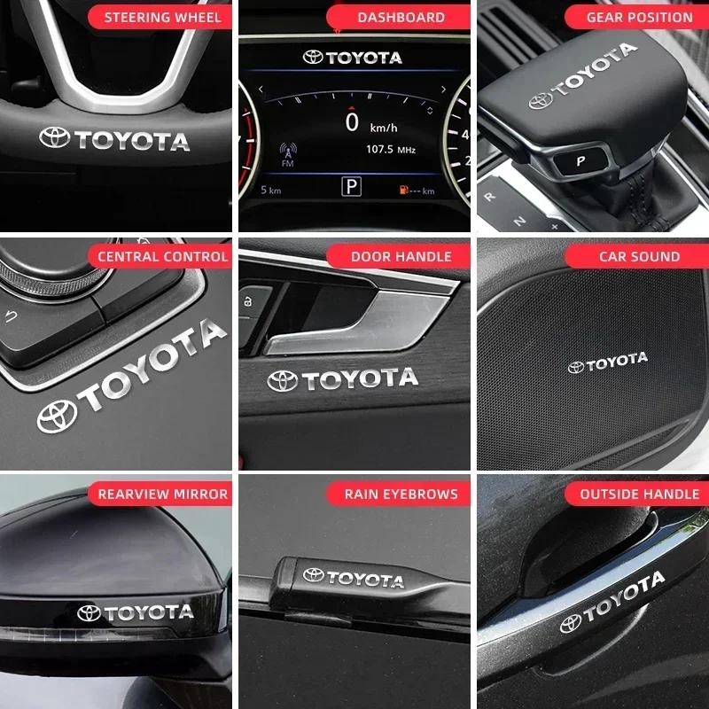 Emblème Métallique Décoration Auto Autocollants Essuie-Glace Autocollants Réflectifs pour Vitre de Voiture pour Toyota Corolla Camry RAV4 Yaris Vios Highlander Alphard