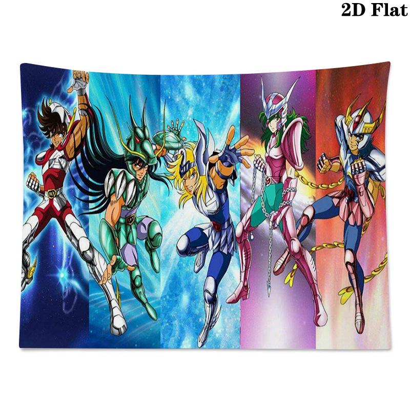 Saint Seiya Wall Tapestry Aesthetic Wall Hanging Printed Fabric Blanket Decorative Tapestries for Bedroom Living Room Home Decor