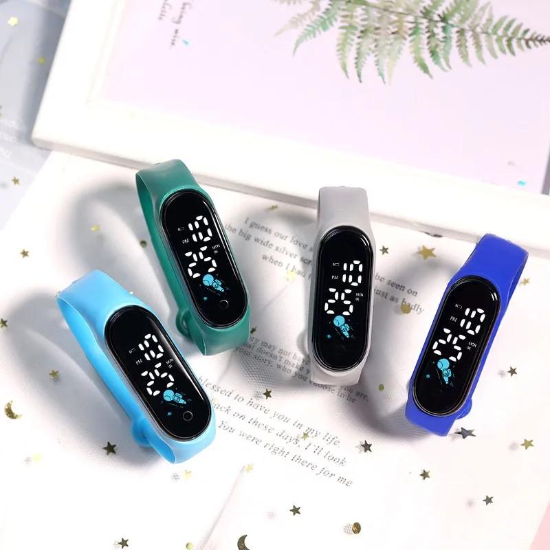 Children Watch Solid Color Adjustable Strap Led Digital Electronic Sports Wrist Watch For Boys Girls Watches Sports Wristwatches