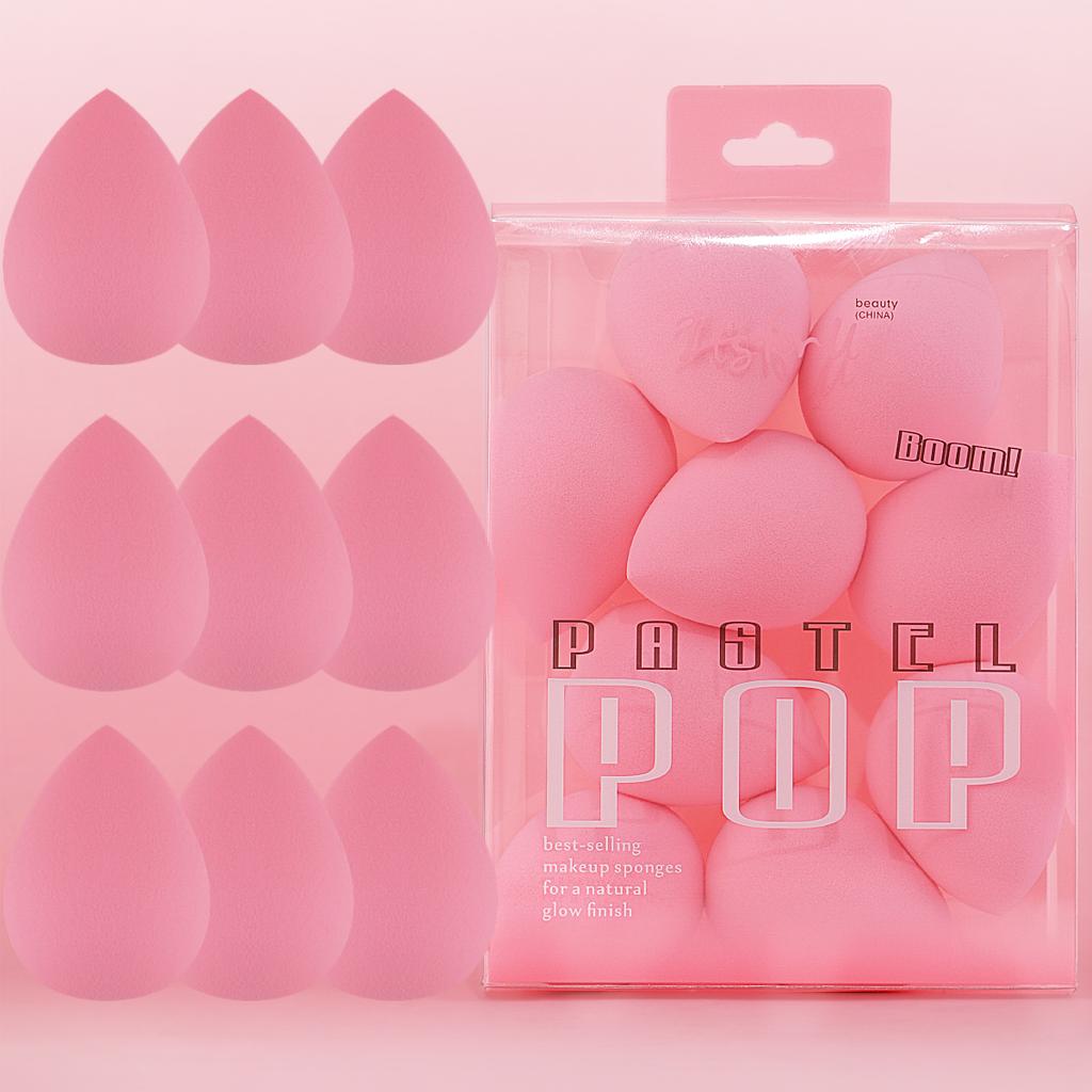 9pcs soft makeup sponge combination, hydrophilic, dry and wet, suitable for foundation, powder and other beauty eggs