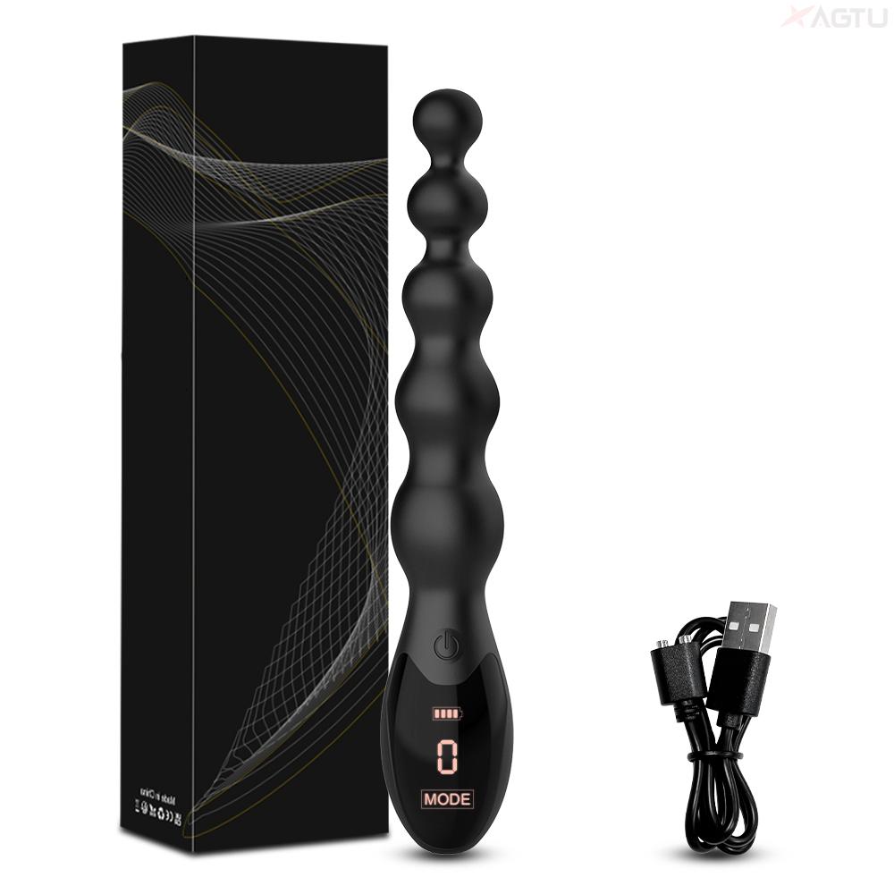 Vibrator anal pentru masaj de prostată masculin Plug anal vibrator din silicon moale bile anale Jucării sexuale erotice pentru adulți pentru femei bărbați gay