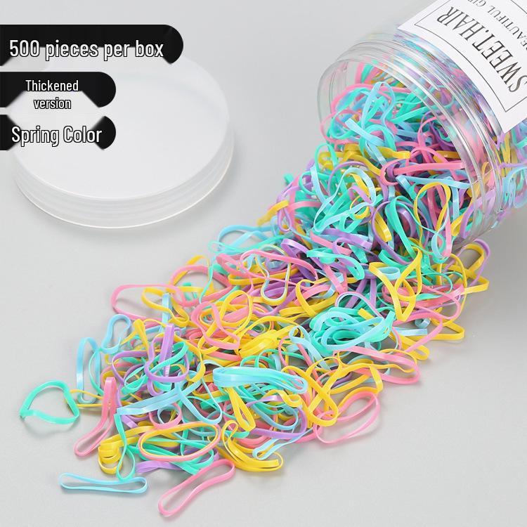 Child-Friendly Durable Hair Ties, 500-Pack, Damage-Free, Mixed Colors & Black, Extra Thick