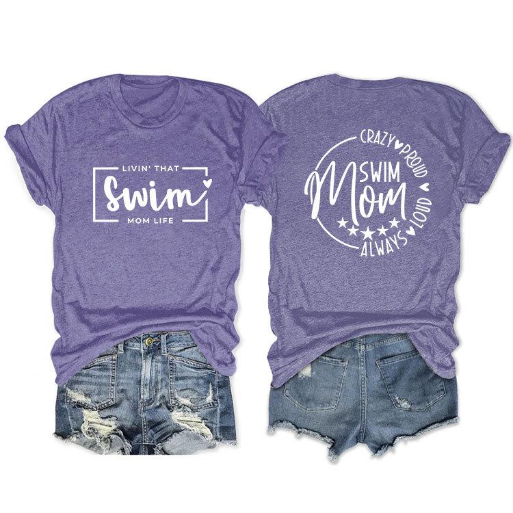 Casual T-shirt Double-sided alphabet print short-sleeved top