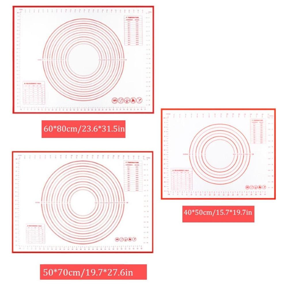 

Большой размер 80/70/50см Силиконовый коврик для выпечки Коврик для раскатывания теста Инструменты для выпечки Блины Тесто для пиццы Антипригарный Кухонный силиконовый коврик 50x40cm&1 pc