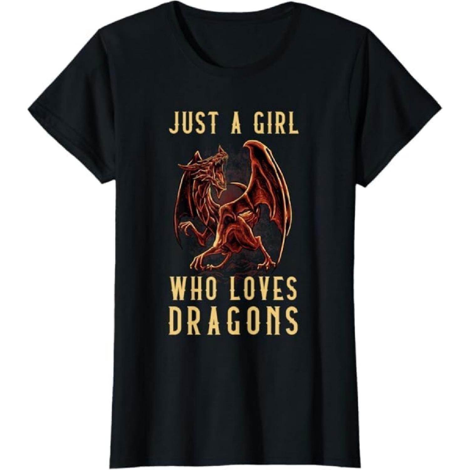 

Just a Girl who Loves Dragons Fantasy Fairy Tale Anime Manga T-Shirt PVH Mens Womens Tank Top Sweatshirt Hoodie Longsleeve 342 Black XXXXXL різнокольоровий