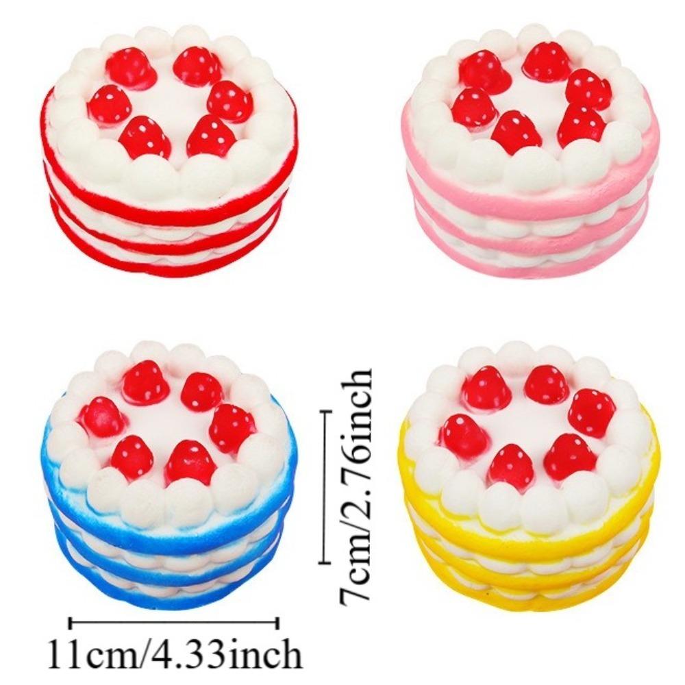 Simulation Strawberry Birthday Cake Squeeze Toy PU Decompression Squishy Fingertip Toy Pony Cake Pressure Relief