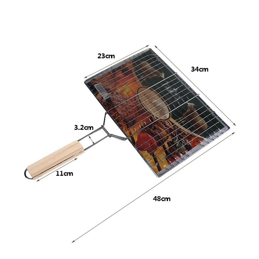 New Stainless Steel Fish Grill Baskets Reusable Folding Fish Grilling Rack Rustproof BBQ Grilling Basket Grill Accessories