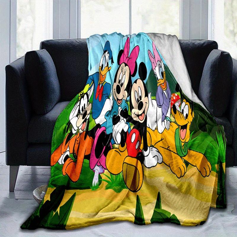 1pc Mickey Mouse Printing Blanket for All Season, Unisex Cartoon Blanket, Office Blanket, Lunch Rest Blanket