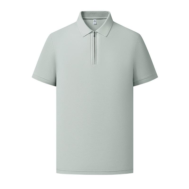 Cool-to-the-Touch Ice Silk Men's Half-Zip Breathable Short-Sleeve Summer Business Commute Basic T-Shirt
